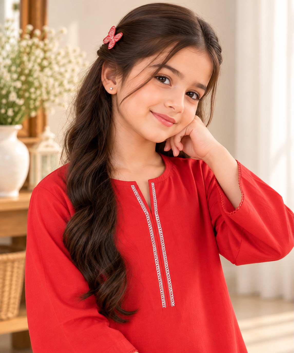 DENIM DAISY RED