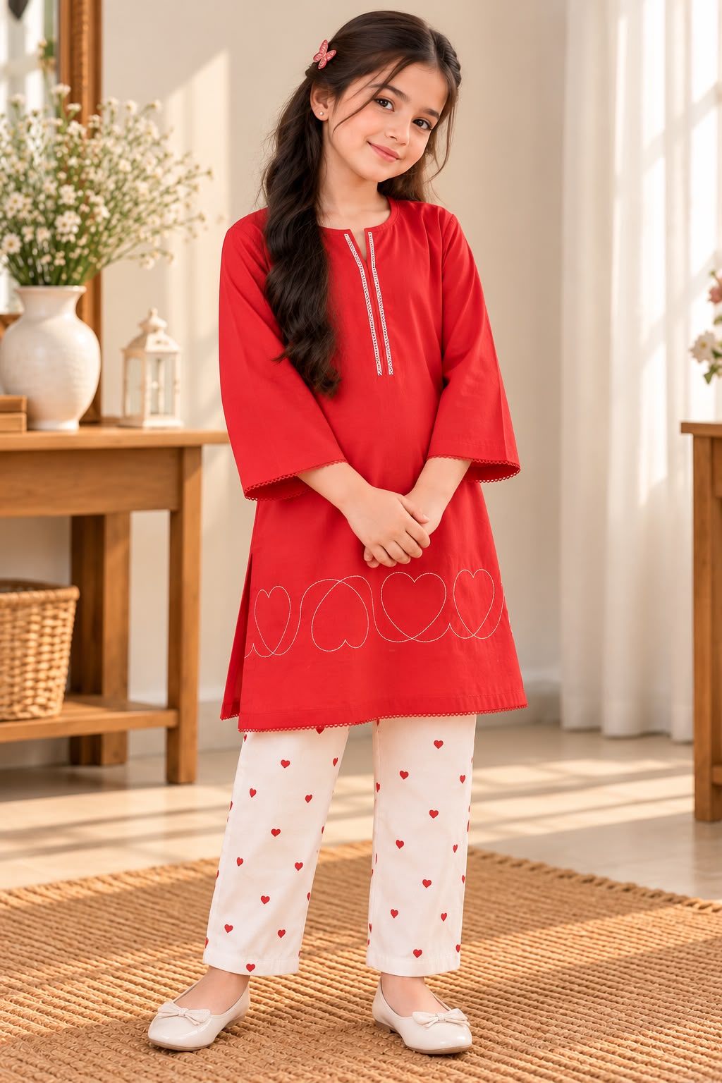 DENIM DAISY RED